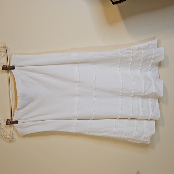 Sharagano white tiered A line midi skirt size 10P - Picture 3 of 8